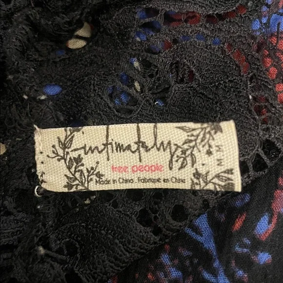 Womens Free People Who's Sorry Now Printed Lace Shift Slip Dress Black - Picture 8 of 11